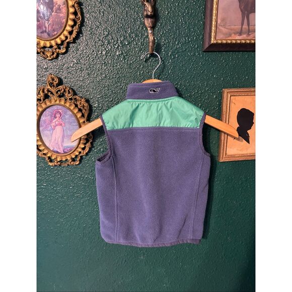 Boys Vineyard Vines Fleece Blue Vest Sz 5 - Picture 3 of 3